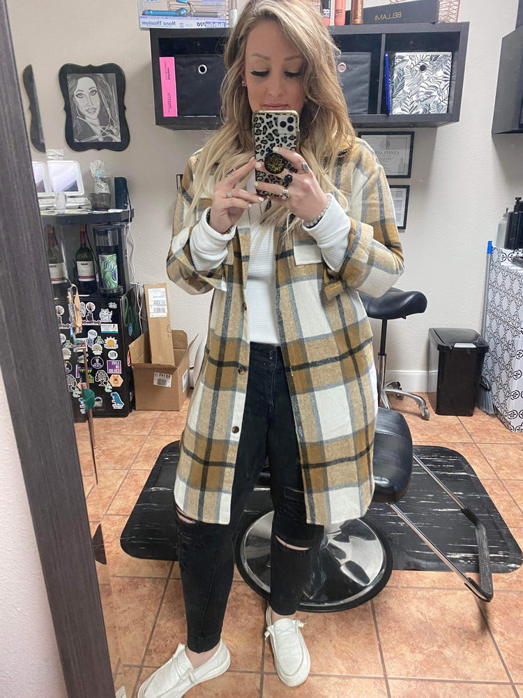 Plaid Khaki Shacket