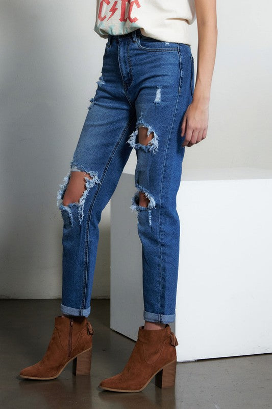 Distressed Boyfriend Jeans