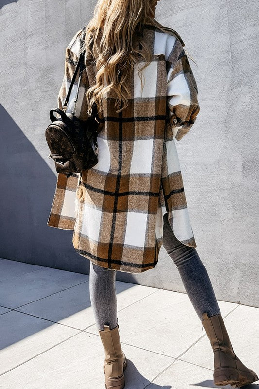 Plaid Khaki Shacket