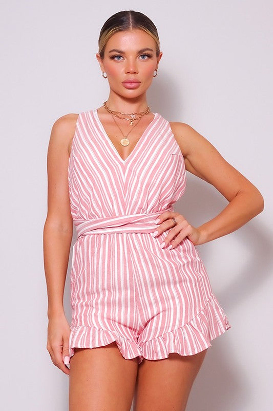 Coral Halter Romper